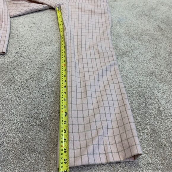 Akris flamingo pink wool plaid check Farrah trouser pants size 6 - Picture 11 of 13